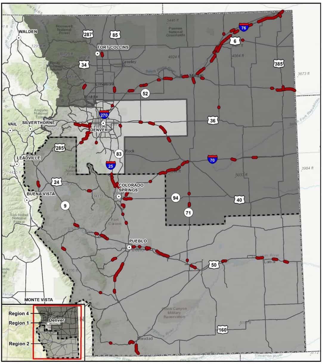 Eastern Colorado wildlife and highway corridors